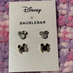 BaubleBar Disney Mickey Mouse Earrings - Black and Gold